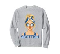 Blond Scottish Girl Scotland Flag Scottish Girlfriend Wife Sudadera