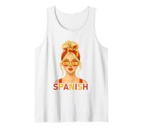 Blond Spanish Girl Spain Flag Spanish Girlfriend Wife Camiseta sin Mangas