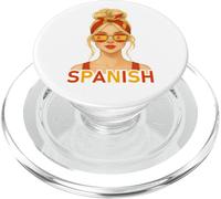 Blond Spanish Girl Spain Flag Spanish Girlfriend Wife PopSockets PopGrip para MagSafe