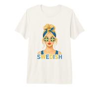 Blond Swedish Girl Sweden Flag Swedish Girlfriend Wife Camiseta Premium