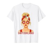 Blond Swiss Girl Switzerland Flag Swiss Girlfriend Wife Camiseta