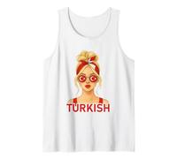 Blond Turkish Girl Turkey Flag Turkish Girlfriend Wife Camiseta sin Mangas