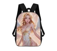 Blonde Angel with Wings And Halo Mochila Escolar Informal Para El Día A Día, Para La Escuela, El Trabajo Y Los Viajes Para Hombres, Mujeres Y Adolescentes. 17inch