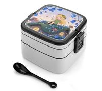 Blonde Elf Holding A Magic Wand Bento Box 1000ml Leak Proof Lunch Container with Removable Dividers & Spoon - BPA-Free PP Stackable Lunch Box for Work, Office, Picnic, Travel, Dining Out