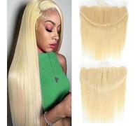 Blonde Lace Frontal 613 Frontal 13X4 Lace Fronral Closure Brazilian Hair 613 Straight Frontal 13X4 Ear To Ear Free Part Swiss Lace Frontal 100% Unprocessed Brazilian Virgin Human Hair 20 pulgadas