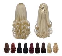 Blonde Ponytail Extension Claw Clip Ponytails 12in Curly 3.8 OZ Fake H