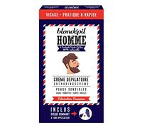 Blondépil Homme - Crema depilatoria hombre bajo la ducha, para el cuerpo, rápida y efectiva, adaptada a pieles sensibles, fabricada en Francia, incluye guante multi-zonas 200ml