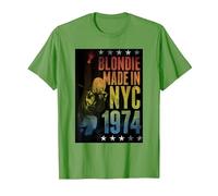 Blondie Rainbow Made in NYC 1974 Vintage Band Camiseta, Hombre, Hierba, XL