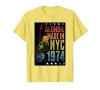 Blondie Rainbow Made in NYC 1974 Vintage Band Camiseta, Hombre, Limón, S