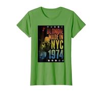 Blondie Rainbow Made in NYC 1974 Vintage Band Camiseta, Mujer, Hierba, XS