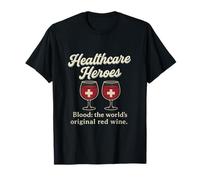 Blood: el guión Retro Original del Vino Tinto del Mundo Camiseta