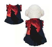 Blood Moon Wolf S - Ropa para mascotas para perros pequeños, bonito traje de verano para cachorros, ropa suave y transpirable para mascotas para gatos