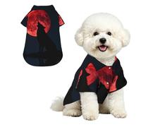 Blood Moon Wolf XL - Camisa hawaiana para perros pequeños, bonito traje de playa de verano para cachorros, ropa suave y transpirable para gatos con botones