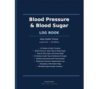 Blood Pressure & Blood Sugar Log Book: Daily Health Tracker with Food Diary, Weekly Tips & Monthly Trend Graphs | Large Print UK Edition | 52 Weeks