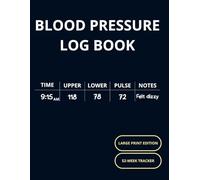 Blood Pressure Log Book: Large Print 52-Week Tracker to Record and Monitor Daily Blood Pressure, Heart Rate Readings at Home | Includes AHA Guidelines & Extra Notes
