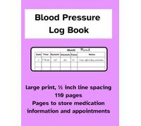 Blood Pressure Log Book: Large Print Bold Lines