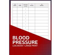 Blood Pressure Log Book: Large Print Daily Blood Pressure Tracker & Hypertension Monitoring Log for Patients, Caregivers, Seniors, Home Health, ... Management | Track BP Readings at Home