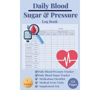 Blood Sugar & Blood Pressure Logbook: 2 Years Simple Diabetes Journal | Weekly & Undated | + Medication, Medical Tests & Supplement Checklist | 121 Pages, 6x9 inch