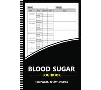 Blood Sugar Log Book: A Simple 2-Year Daily Glucose Tracker, Insulin and Medication for type 1 and type 2 Diabetic - 100 Pages, 6"x9" Inche