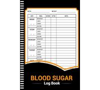 Blood Sugar Log Book: Daily Glucose Tracking Notebook for 106 Weeks (105 Pages, 6"x9")