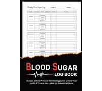 Blood Sugar Log Book: Glucose & Blood Pressure Monitoring Journal | Track Your Health 4 Times a Day - Ideal for Diabetics at Home