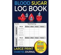 Blood Sugar Log Book: Large Print Diabetes Journal