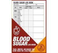 Blood Sugar Log Book: Personalized Diabetic Health Tracker | Track Sugar Readings | Glucose Recording Journal | Medication Schedules | Meal Records ... | 6x9 Inches | 130 Pages | 2 Years Tracking.