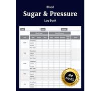 Blood Sugar & Pressure Log Book: Simple Undated Large Print 2 in 1 Glucose and Pressure Tracker Diary to Record Blood Sugar Level Blood Pressure ... Diabetes for Adults Men and Women for 2 Years