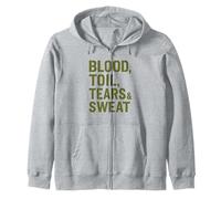 Blood Toil Tears & Sweat - Cita Motivacional arenosa Sudadera con Capucha