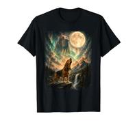 Bloodhound Aullando en la Luna - Papá Perro Amante de los sabuesos Camiseta gráfica económica, Hombre, Negro, M