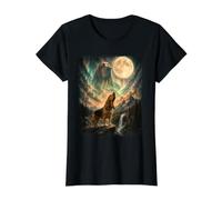Bloodhound Aullando en la Luna - Papá Perro Amante de los sabuesos Camiseta gráfica económica, Mujer, Negro, XL