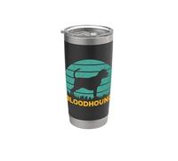 Bloodhound azul retro al atardecer - Amante del sabueso vintage Vaso térmico de acero inoxidable de doble pared