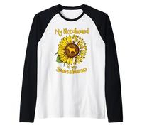 Bloodhound Dog is My Sunshine Sunflower Dog Paw Puppy Lover Camiseta Manga Raglan