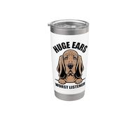Bloodhound | Huge Ears Peor oyente, Funny Bloodhound Dog Vaso térmico de acero inoxidable de doble pared