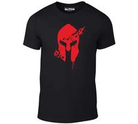Bloodied Spartan Helmet Men's T-Shirt - Ancient Warrior Rome Empire Battle tee Black L