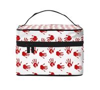 Bloody Hand - Bolsa de maquillaje para mujeres, bolsa de aseo personal, bolsa organizadora de maquillaje de viaje grande