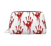 Bloody Handprints - Neceser portátil de viaje, piel de PVC, con compartimentos, Silver, Talla única
