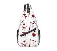 Bloody Horror Scruffy Splatter Sling Bag, Chest Bag Daypack, Crossbody Sling Mochila para Viajes, Deportes, Correr, Senderismo