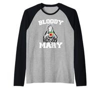 Bloody Mary Divertido Virgen María sosteniendo Bloody Mary Camiseta Manga Raglan