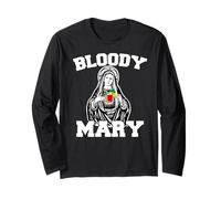 Bloody Mary Divertido Virgen María sosteniendo Bloody Mary Manga Larga