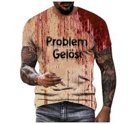 Bloody Problem Solved - Camiseta de Halloween con texto en inglés "It's Not My Blood Splatter Blood Stained Bloody Im The Problem Shirt Resolved Stained Scary Halloween Print, azul, L