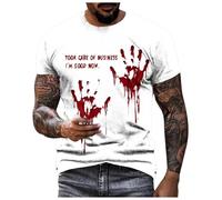 Bloody Problem Solved - Camiseta divertida con estampado de Halloween con estampado sangriento y divertido para regalos de Halloween, camisa Im Fine Shirt It's Not My Blood Splatter Blood Stained T