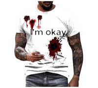 Bloody Problem Solved - Camiseta divertida con estampado de Halloween con estampado sangriento y divertido para regalos de Halloween, camisa Im Fine Shirt It's Not My Blood Splatter Blood Stained T