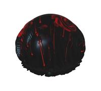 Bloody Red Roses - Gorro de ducha impermeable reutilizable para mujer, cubierta elástica para el cabello, para baño, spa, viajes y uso diario