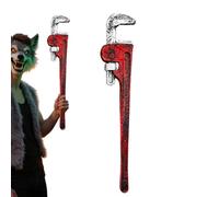 Bloody Tool Prop, Fake Tool, 15 Inch Realistic Props with Blood Splatter, Compact and Lightweight Design, Costume Accessory for Haunted House, Cosplay, Stage Play, Men, Women, Adult, Kids Party, Red