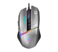 Bloody W60Max Ratón con Cable RGB FPS para Juegos, 10000 CPI, Todos los Botones programables, tasa de Informe y LOD Ajustable, con Memoria integrada de 4 m, Gris Pistola