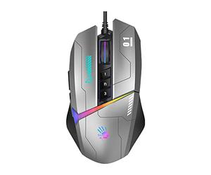 Bloody W60Max Ratón con Cable RGB FPS para Juegos, 10000 CPI, Todos los Botones programables, tasa de Informe y LOD Ajustable, con Memoria integrada de 4 m, Gris Pistola