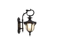BLOOHK Aplique de pared exterior antiguo, farol aluminio industrial, lámpara vidrio resistente a la lluvia lujo for jardín, entrada, villa, porche, patio