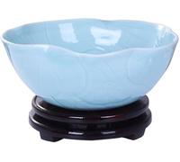 BLOOHK Celadon Blue Ceramic Lotus Leaf Bowl Oriental Macetero de Porcelana for suculentas, narcisos y bonsáis, Maceta Decorativa Zen for decoración del hogar la Oficina(40cm)