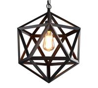 BLOOHK Lámpara colgante geométrica industrial vintage, lámpara de jaula metal hierro forjado retro, techo rústica granja for isla cocina, comedor